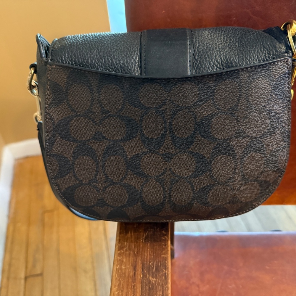 Coach Georgie Saddlebag in Dark Brown/Black - Picture 6 of 11